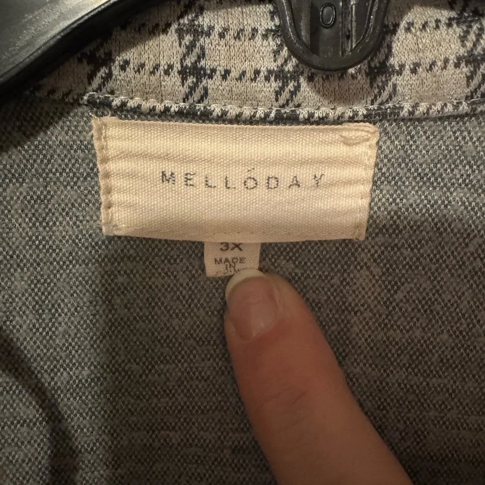 MELLODAY Gray Plaid Trench Coat - Picture 3 of 6